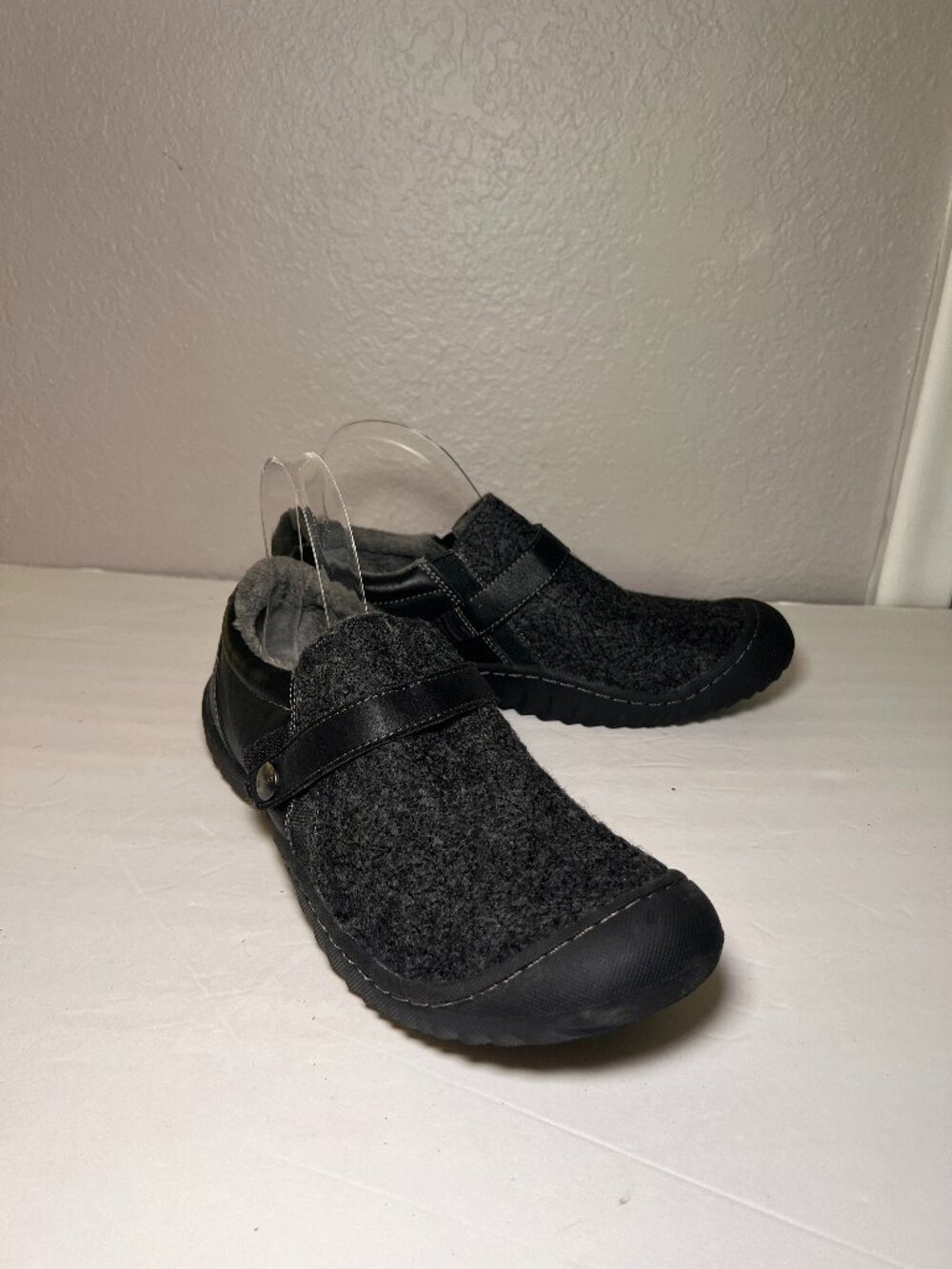 Jsport Blair Fur Gray Black Slip on Sneakers